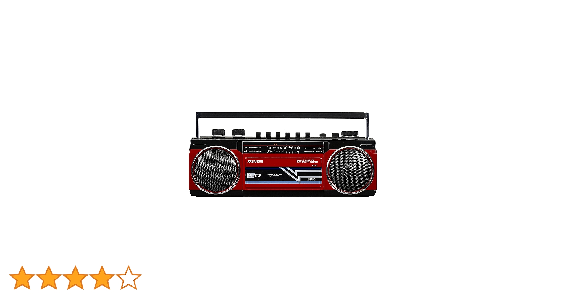 SANSUI SCR-B2(RD) Bluetoothラジオ　新品未使用　格安 楽天市場】SANSUI レッド SCR-B2 RD カセットテープレコーダー